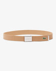 Ceinture tissée Lacoste beige pour homme | Georgespaul