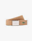 Ceinture tissée Lacoste beige pour homme | Georgespaul