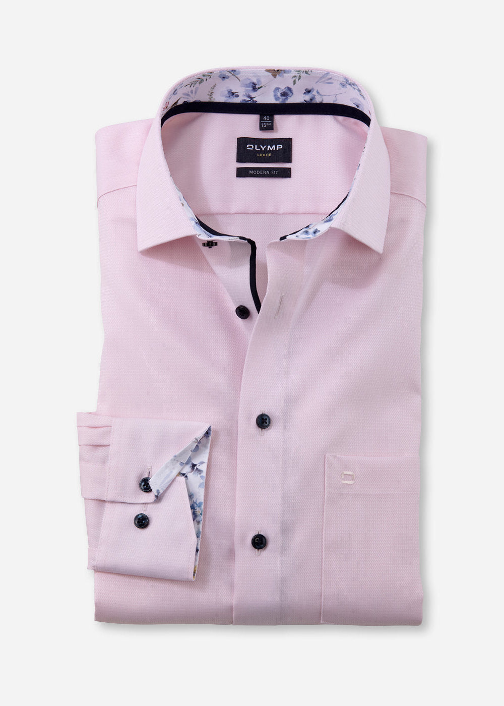 Chemise OLYMP coupe droite rose pour homme | Georgespaul