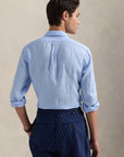 Chemise Ralph Lauren bleue en lin pour homme | Georgespaul