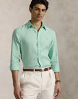 Chemise Ralph Lauren verte en lin pour homme | Georgespaul