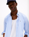 Chemise à rayures Tommy Hilfiger bleue | Georgespaul
