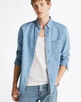 Chemise en jean Tommy Hilfiger bleue pour homme | Georgespaul