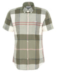 Chemise manches courtes Barbour kaki en lin pour homme | Georgespaul