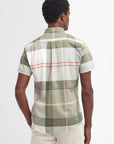 Chemise manches courtes Barbour kaki en lin pour homme | Georgespaul