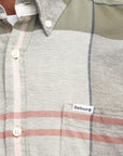 Chemise manches courtes Barbour kaki en lin pour homme | Georgespaul