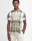 Chemise manches courtes Barbour kaki en lin pour homme | Georgespaul