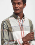 Chemise motifs tartan Barbour kaki pour homme | Georgespaul