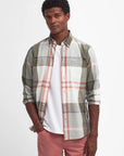 Chemise motifs tartan Barbour kaki pour homme | Georgespaul