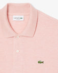 Polo manches courtes Lacoste rose chiné pour homme | Georgespaul