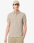 Polo manches courtes Paris Lacoste beige chiné pour homme | Georgespaul