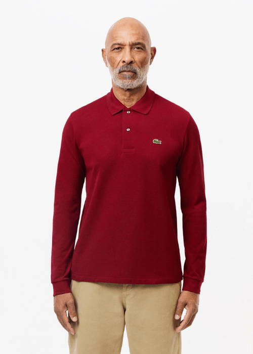 Polo manches longues Lacoste bordeaux