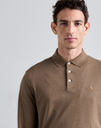 Polo manches longues Ralph Lauren marron pour homme | Georgespaul