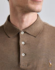 Polo manches longues Ralph Lauren marron pour homme | Georgespaul