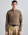 Polo manches longues Ralph Lauren marron pour homme | Georgespaul