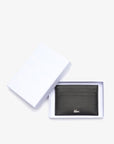 Porte-cartes Lacoste noir en cuir pour homme | Georgespaul