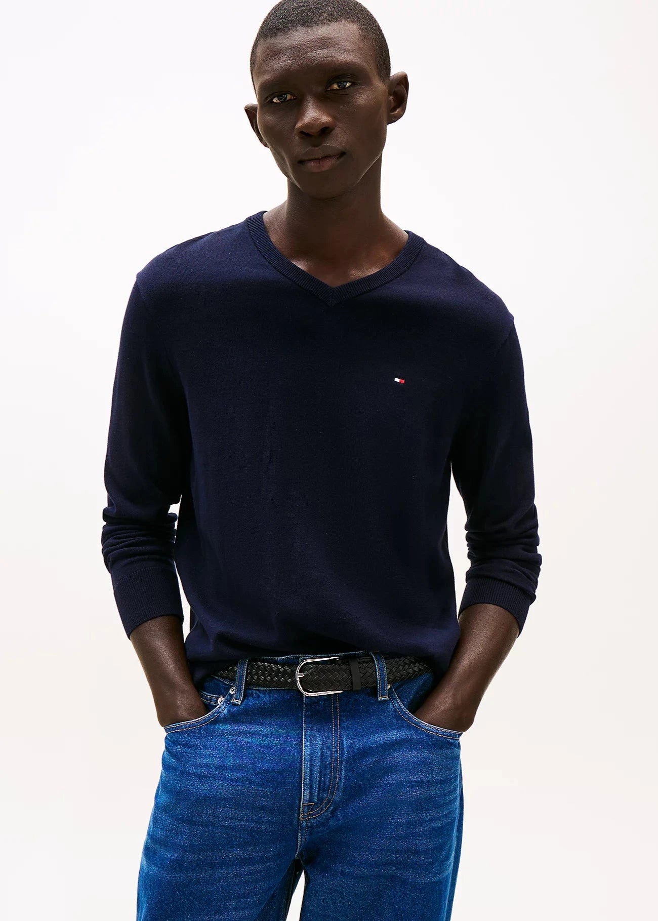 Pull Tommy Hilfiger marine pour homme | Georgespaul