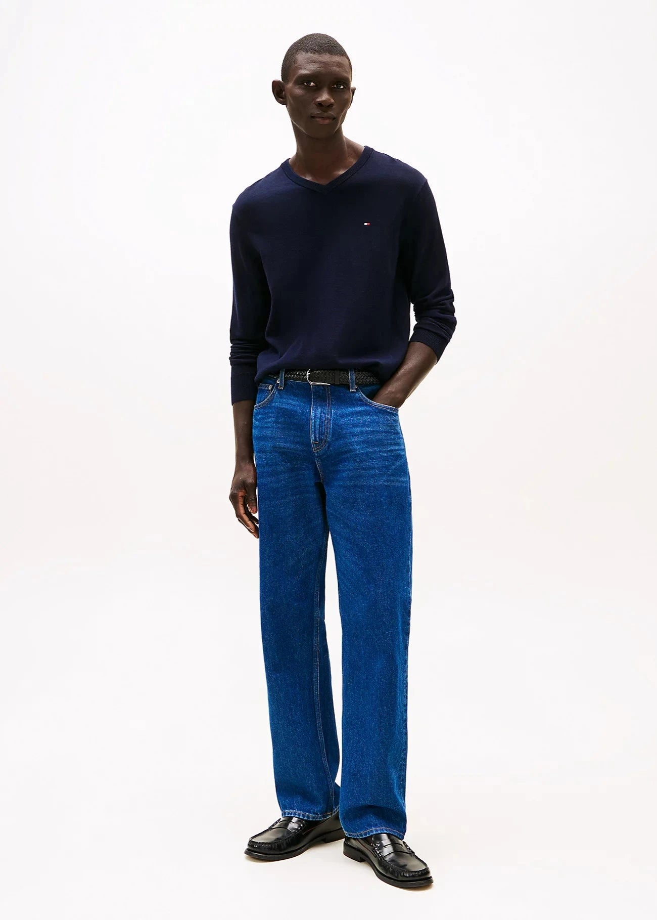 Pull Tommy Hilfiger marine pour homme | Georgespaul