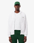 Sweat zippé à capuche homme Lacoste blanc | Georgespaul
