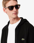 Sweat zippé à capuche homme Lacoste noir | Georgespaul