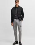 Sweat zippé bi-matière BOSS noir pour homme | Georgespaul