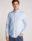 Chemise à motifs Tommy Hilfiger bleue pour homme | Georgespaul