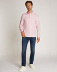 Chemise Tommy Hilfiger rose en coton dobby pour homme | Georgespaul