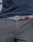 Ceinture tressée Billybelt marine en cuir