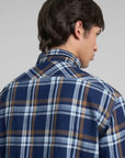 chemise-carreaux-replay-bleue-homme-dos-zoom