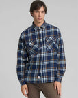 chemise-carreaux-replay-bleue-homme-face
