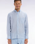 chemise-eden-park-homme-bleu-face