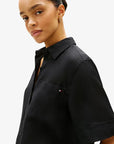 chemise-femme-tommy-hilfiger-noire-lin-WW0WW48925BDS-zoom