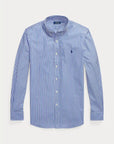 chemise-rayée-ralph-lauren-bleue-homme-a-plat