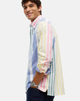 chemise-rayee-tommy-jeans-beige-profil