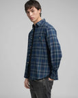 chemise-replay-bleue-carreaux-homme-profil