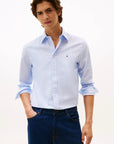 chemise-tommy-hilfiger-bleue-homme-face