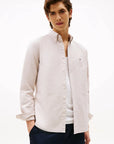 chemise-tommy-hilfiger-homme-beige-coton-face
