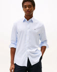 chemise-tommy-hilfiger-homme-bleue-face