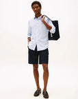 chemise-tommy-hilfiger-homme-bleue-porte