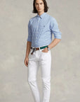 chemise-vichy-ralph-lauren-homme-bleue-porte