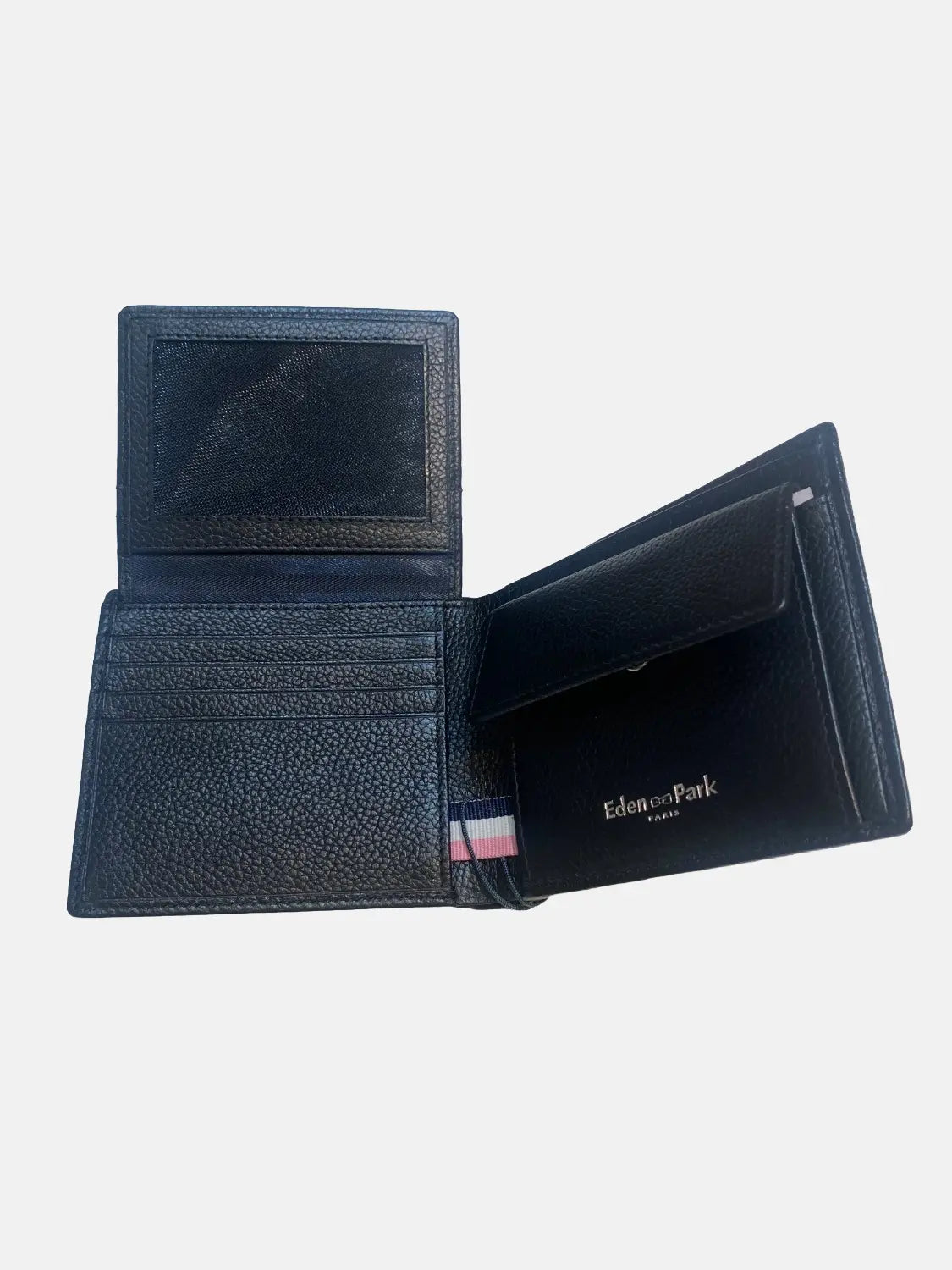 portefeuille-eden-park-cuir-noir-ouvert-a-plat