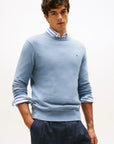 pull-cachemire-tommy-hilfiger-bleu-homme-face