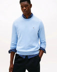pull-tommy-hilfiger-cachemire-bleu-homme-face