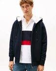 sweat-zippe-tommy-hilfiger-homme-marine-face