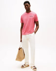 t-shirt-tommy-hilfiger--homme-rose-porte