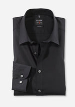 Charger l&#39;image dans la galerie, Chemise homme OLYMP ajustée noire en coton stretch | Georgespaul
