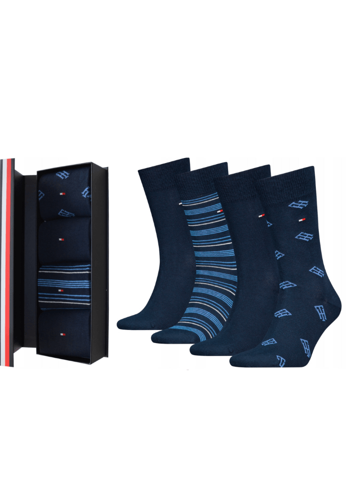 Coffret 4 paires de chaussettes Tommy Hilfiger marine - Georgespaul