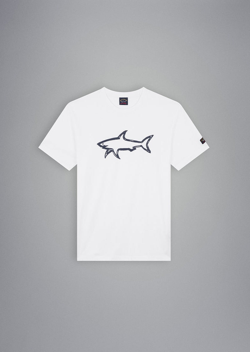 T-Shirt homme logo Paul & Shark blanc | Georgespaul