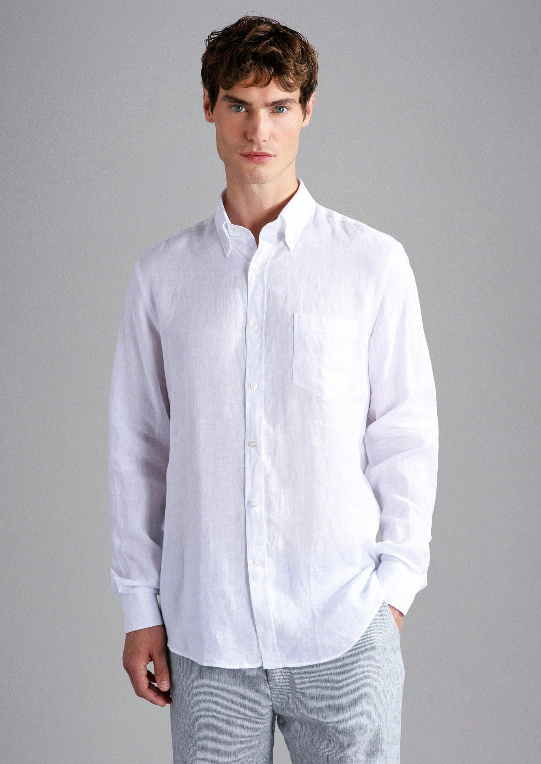 Chemise Paul & Shark blanche en lin - Georgespaul