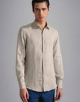 Chemise Paul & Shark beige en lin - Georgespaul